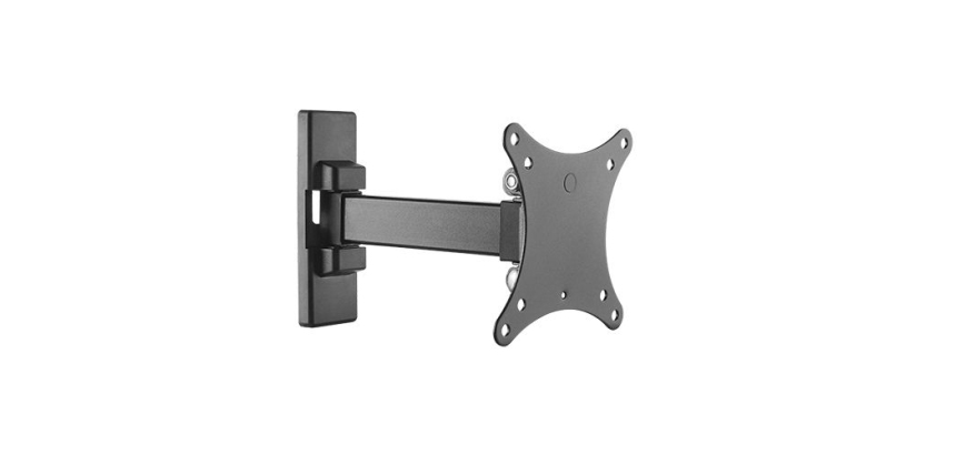 LINK Staffa A Muro 2 Snodi Per Monitor 14-27" Fino A Vesa 100X100 Orientamento Verticale E Orizzontale