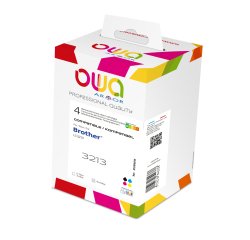 Pack de 4 cartouches d'encre remanufacturées OWA - standard - Noir Cyan Magenta Jaune - pour BROTHER LC-3213BK, LC-3213C, LC-3213M, LC-3213Y