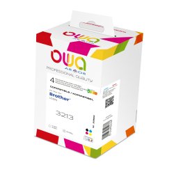 Pack de 4 cartouches d'encre remanufacturées OWA - standard - Noir Cyan Magenta Jaune - pour BROTHER LC-3213BK, LC-3213C, LC-3213M, LC-3213Y