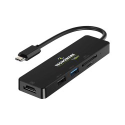 Tecnoware FHUB17693 laptop dock/port replicator USB 3.2 Gen 1 (3.1 Gen 1) Type-C Black