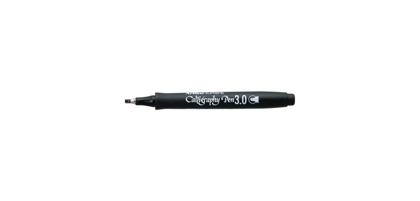 Marqueur artline calligraphie largeur trait 3mm pointe fibre encre base eau sans xylène prise ergonomique coloris noir