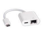 DLH Adaptateur reseau USB-C (male) vers RJ45 gigabit ethernet (femelle) et port de charge USB-C PD 100W max (femelle)
