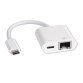 DLH ADAPTATEUR RESEAU USB-C (MALE) VERS RJ45 GIGABIT ETHERNET (FEMELLE) ET PORT DE CHARGE USB-C PD 100W MAX (FEMELLE)