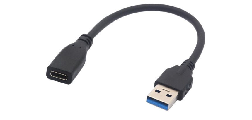 DLH CABLE ADAPTATEUR USB-C (F) VERS USB-A (M) - Longueur 22.5cm