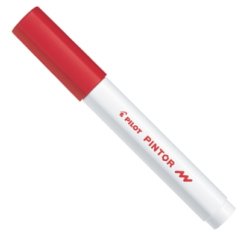 Marqueur pilot pintor peinture base d'eau ultra-couvrante multi surface pointe fine résistante coloris rouge