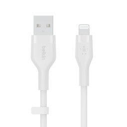 Belkin Cbl Scicone USB-A LTG 2M blc Blanco