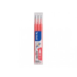 Set de 3 recharges pour roller FriXion Ball 07. Pointe moyenne 0,7 mm. Encre Rose Corail