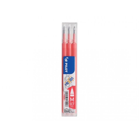 Set de 3 recharges pour roller FriXion Ball 07. Pointe moyenne 0,7 mm. Encre Rose Corail