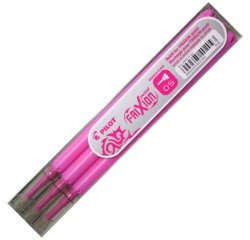 Recharge roller pilot frixion point pointe aiguille 0.3mm encre effaçable coloris rose set de 3 unités