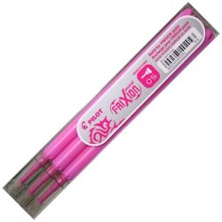 Set de 3 recharges pour roller FriXion Point. Pointe fine 0,5 mm. Encre Rose