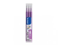 Recharge pilot frixion ball pointe moyenne coloris mauve  set 3 unites