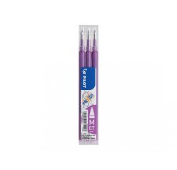 Recharge pilot frixion ball pointe moyenne coloris mauve  set 3 unites