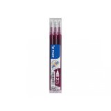 Set de 3 recharges pour roller FriXion Ball. Pointe moyenne 0,7 mm. Encre Rouge bordeaux