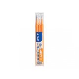 Set de 3 recharges pour roller FriXion Ball 07. Pointe moyenne 0,7 mm. Encre Orange Abricot