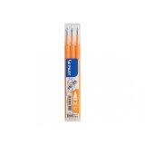 Set de 3 recharges pour roller FriXion Ball 07. Pointe moyenne 0,7 mm. Encre Orange Abricot