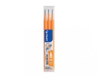Recharge roller pilot frixion ball 07 pointe moyenne        coloris orange abricot - set  de 3 un