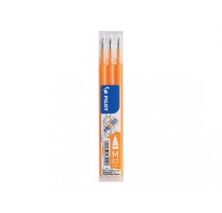 Recharge roller pilot frixion ball 07 pointe moyenne        coloris orange abricot - set  de 3 un
