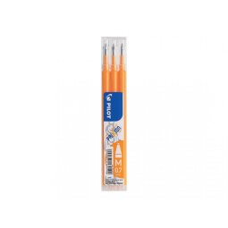 Set de 3 recharges pour roller FriXion Ball 07. Pointe moyenne 0,7 mm. Encre Orange Abricot