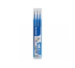 Set de 3 recharges pour roller FriXion Ball. Pointe moyenne 0,7 mm. Encre Bleue ciel
