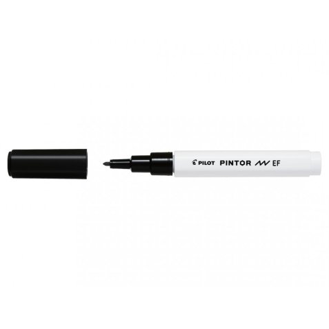 Marqueur pilot pintor peinture base d'eau ultra-couvrante multi surface pointe extra fine résistante coloris noir