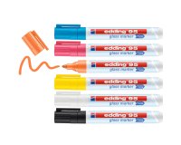 Marqueur edding 95 pour verre pointe ronde trace 1,5 a 3mm  coloris assortis