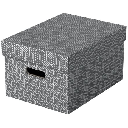 Boîte de rangement/cadeau, lot de 3, format médium, gris, 628283