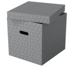 Boîte de rangement/cadeau, lot de 3, format cube, gris, 628289