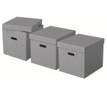 Boîte de rangement/cadeau, lot de 3, format cube, gris, 628289