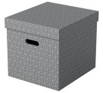 Boîte de rangement/cadeau, lot de 3, format cube, gris, 628289