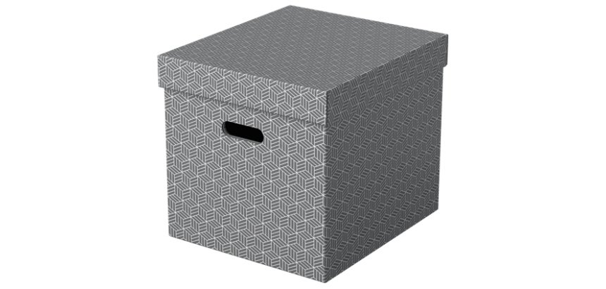 Boîte de rangement/cadeau, lot de 3, format cube, gris, 628289