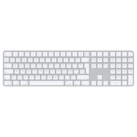 Apple Magic teclado Universal USB + Bluetooth Español Aluminio, Blanco