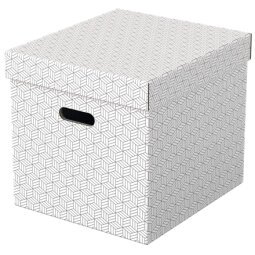 Boîte de rangement/cadeau, lot de 3, format cube, blanc, 628288
