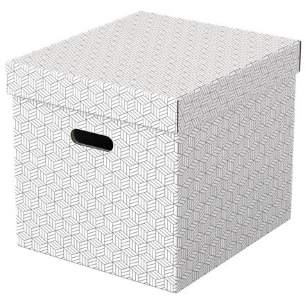 Boîte de rangement/cadeau, lot de 3, format cube, blanc, 628288