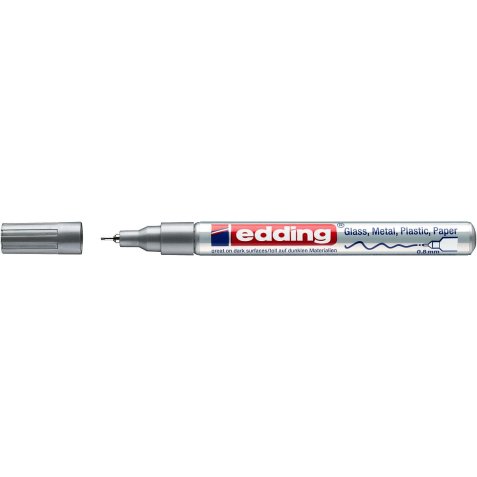 Marqueur peinture encre permanente laquée Argent, pour toutes surfaces, pointe extra fine