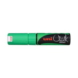 Marqueur craie uniball chalk pointe biseautee large 8mm ideale ardoise vitrine resiste pluie coloris vert fluo