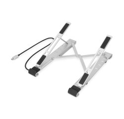 Digitus Soporte variable para notebook con hub USB-C™ integrado, 5 puertos