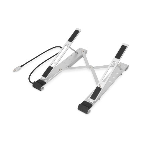 Digitus Soporte variable para notebook con hub USB-C™ integrado, 5 puertos