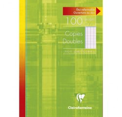 Copies doubles sous étui A4 100 pagesnon perforées grands carreaux