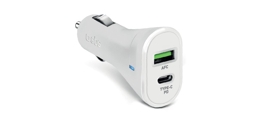 SBS Chargeur allume cigare 20W 1 x USB- A - 1 x USB-C