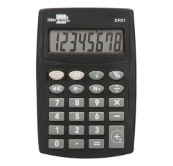 Calculadora liderpapel bolsillo xf01 8 digitos pilas color negro 99x64x9 mm