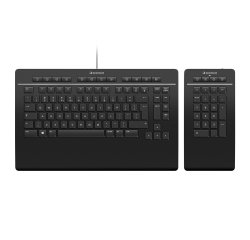 3Dconnexion Keyboard Pro with Numpad clavier Bureau USB + RF Wireless + Bluetooth AZERTY Français Noir