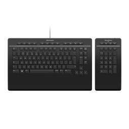 3Dconnexion Keyboard Pro with Numpad clavier Bureau USB + RF Wireless + Bluetooth AZERTY Français Noir