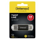 Intenso Twist Line USB flash drive 64 GB USB Type-A / USB Type-C 3.2 Gen 1 (3.1 Gen 1) Antraciet