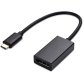 DLH ADAPTATEUR USB-C MALE VERS DISPLAYPORT (DP) FEMELLE - Longueur 21cm - 4K/60Hz - Noir