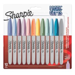 Marqueur permanent sharpie pointe fine 0,9mm encres      assorties pastel blister 12   couleurs