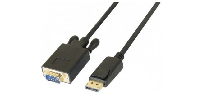 Uniformatic 12682 câble vidéo et adaptateur 2 m VGA (D-Sub) DisplayPort Noir