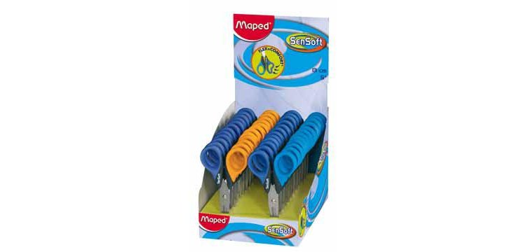 Ciseaux maped sensoft lames acier bouts ronds anneaux flexibles souples