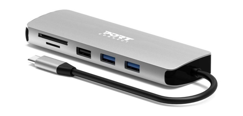 Port Designs 900164 station d'accueil Avec fil USB 3.2 Gen 1 (3.1 Gen 1) Type-C Acier inoxydable