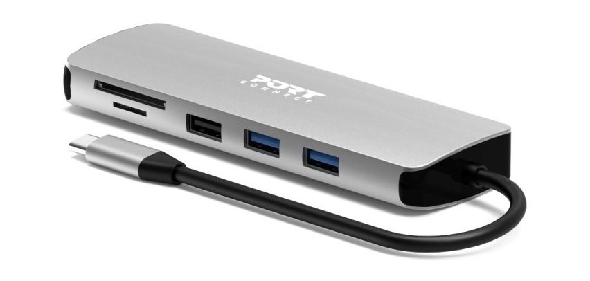 Port Designs 900164 station d'accueil Avec fil USB 3.2 Gen 1 (3.1 Gen 1) Type-C Acier inoxydable