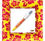 Stylo-bille bic 4 couleurs classiques pointe moyenne 1mm retractable rechargeable      corps effet velours coffret 3